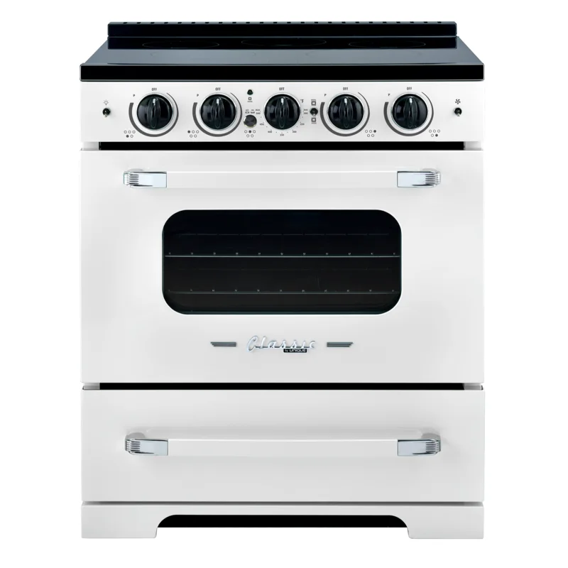 Unique Appliances - 3.9 cu. Ft. cu. ft Induction Range Range in White - UNQ-30CR IC W White
