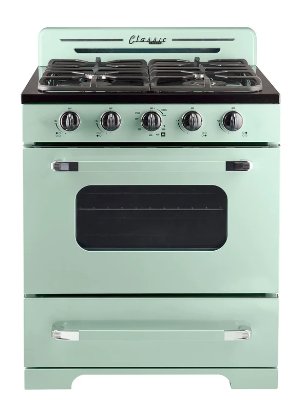 Unique Appliances - 3.9 cu. ft  Gas Range in Summer Mint Green - UGP-30CR OF2 LG Mint