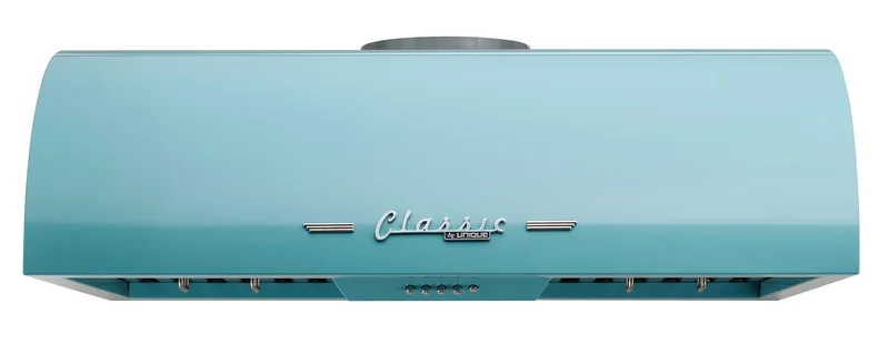 Unique Appliances - 36 Inch 700 CFM Under Cabinet Range Vent in Ocean Mist Turquoise - UGP-36CR RH T Turquoise