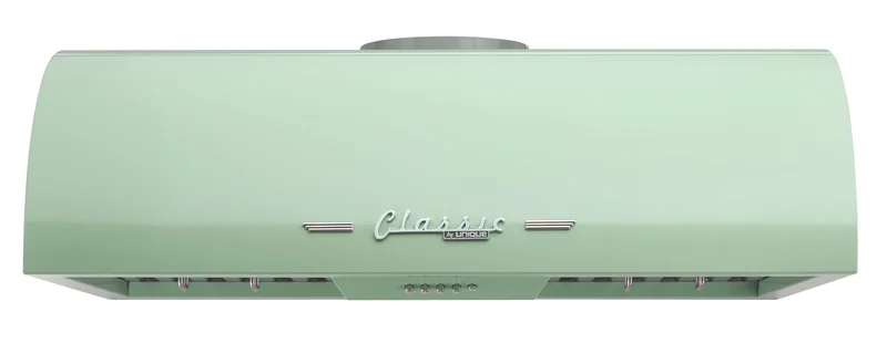 Unique Appliances - 36 Inch 700 CFM Under Cabinet Range Vent in Summer Mint Green - UGP-36CR RH LG Mint