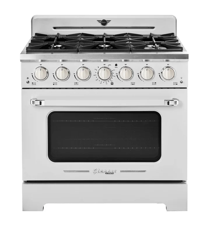Unique Appliances - 5.2 cu. ft  Gas Range in Marshmallow White - UGP-36CR W White