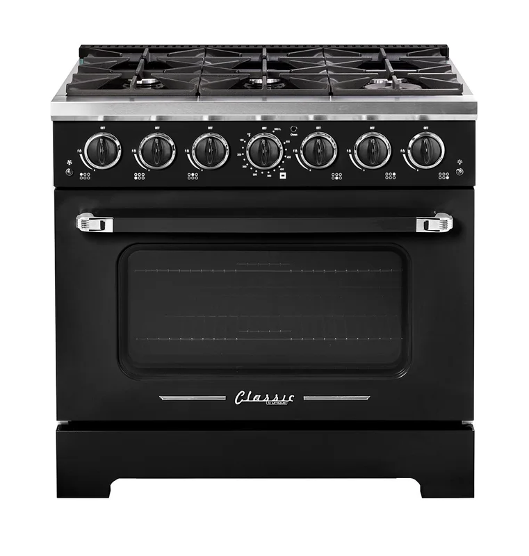 Unique Appliances - 5.2 cu. ft  Gas Range in Midnight Black - UGP-36CR B Black