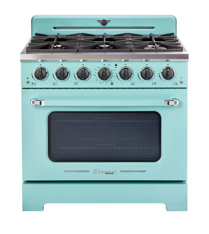Unique Appliances - 5.2 cu. ft  Gas Range in Ocean Mist Turquoise - UGP-36CR T Turquoise