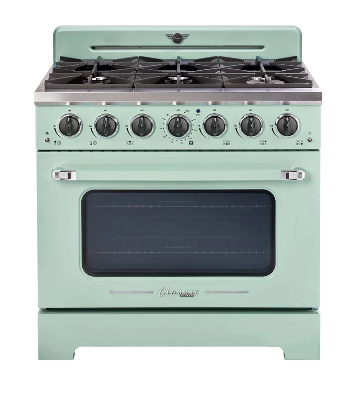 Unique Appliances - 5.2 cu. ft  Gas Range in Summer Mint Green - UGP-36CR LG Mint