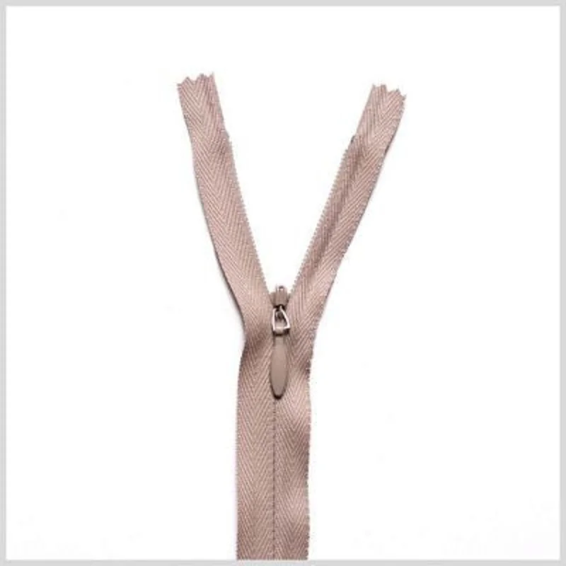 Unique Invisible Zipper 14" Beige