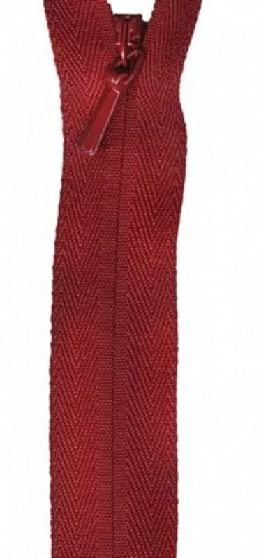 Unique Invisible Zipper 14" Cranberry