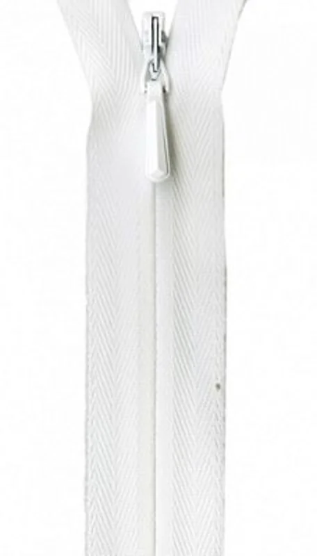 Unique Invisible Zipper 14" White