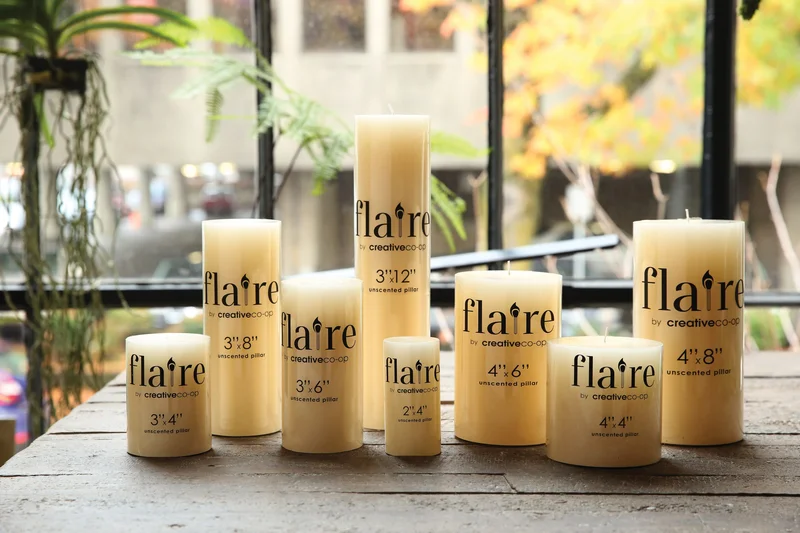 Unscented Pillar Candles, Various Sizes