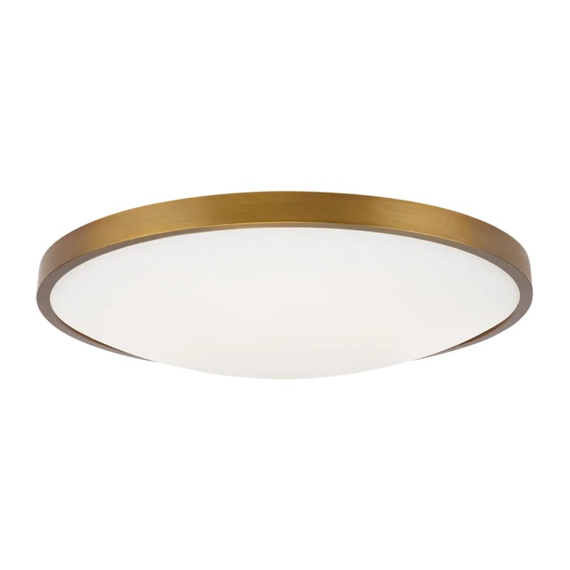 Vance 13 Flush Mount, Aged Brass, 13.4" Dia