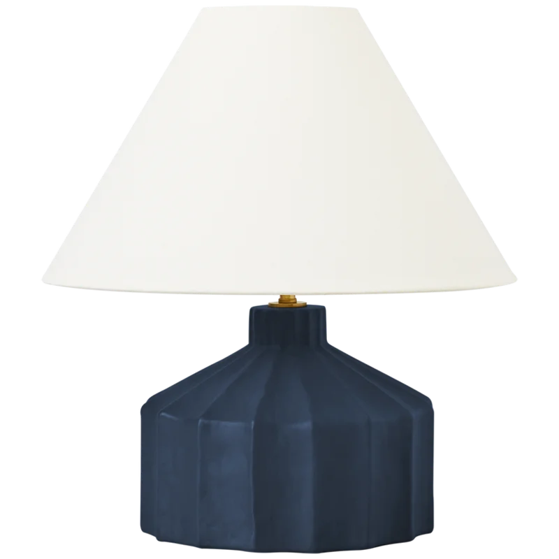 Veneto Small Table Lamp, Matte Blue Wash