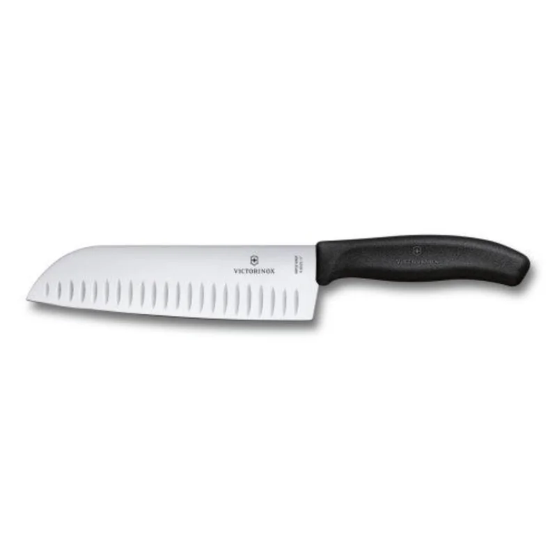 Victorinox Black Santoku 7" Granton Blade