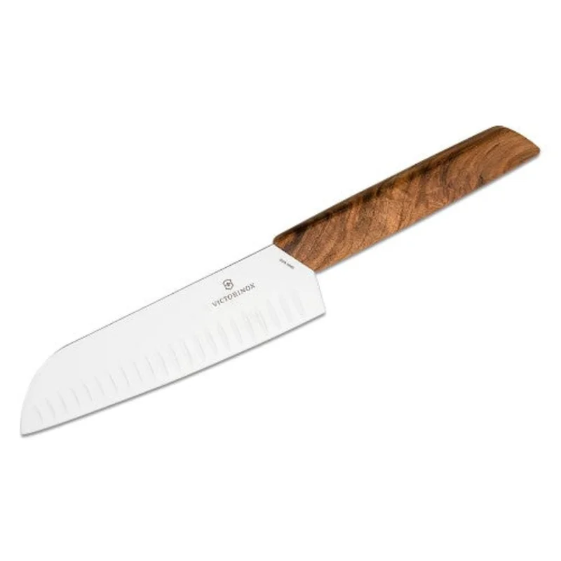 Victorinox Swiss Modern Wood 7" Santoku Granton Blade