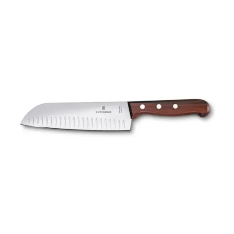 Victorinox Wood 7" Santoku Granton Blade