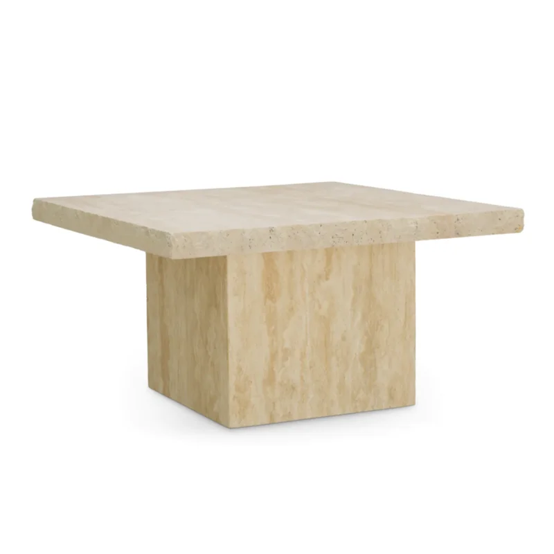 Villeroy Coffee Table - Travertine, 25.79" Dia