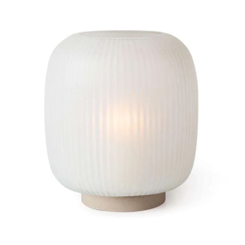 Villeta Lantern Large, Sandstone/Clear