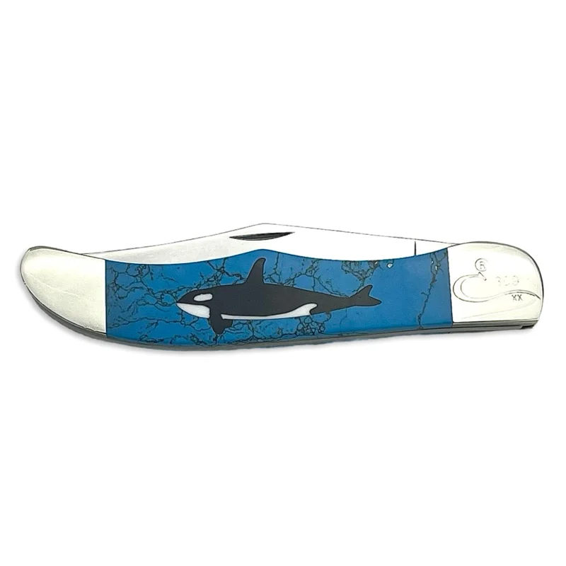 Vintage Case XX USA 1995 Orca Whale Folding Hunter
