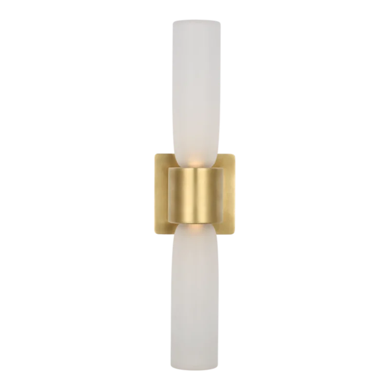 Volver Medium Double Sconce, Hand Rubbed Antique Brass