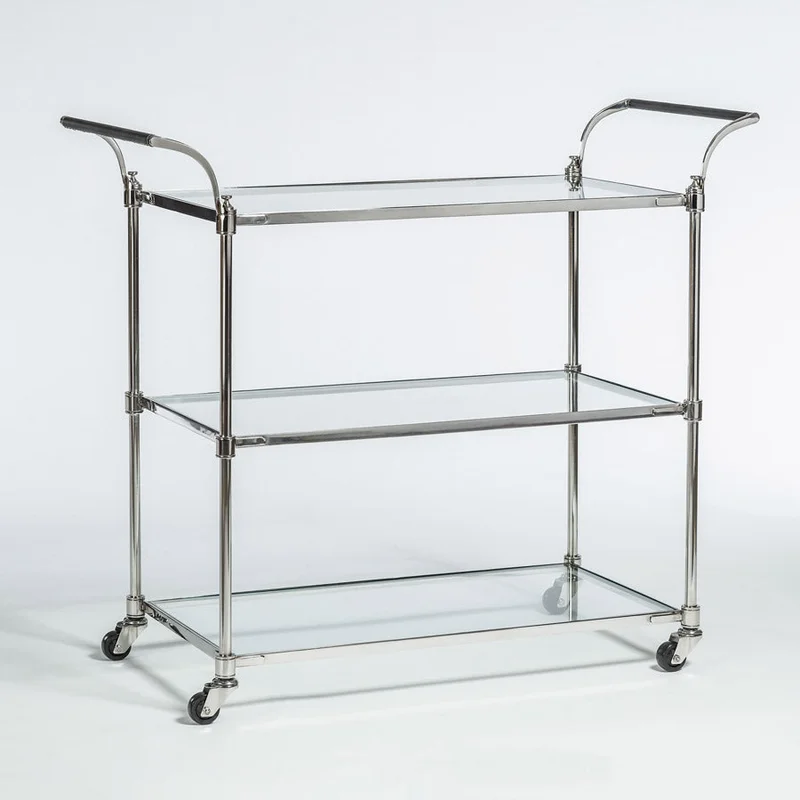 Wakefield Bar Cart, Polished Chrome