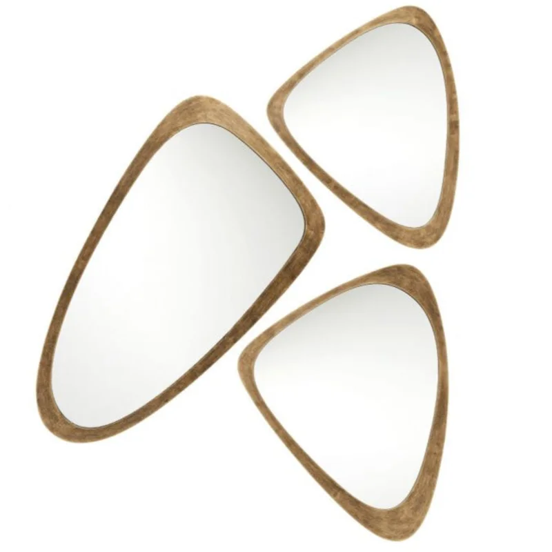 Wales Mirrors Set of 3, Antique brass