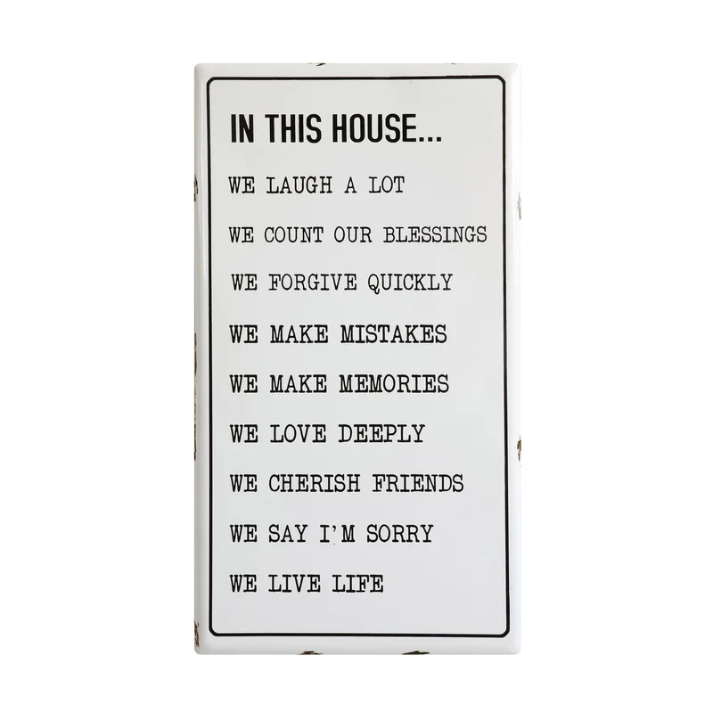 Wall Decor "In This House", 36"H x 20"L x 0.5"W