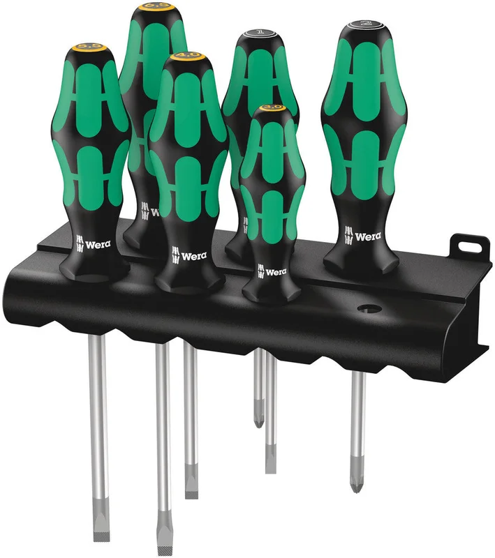 Wera 334/355/6 Rack screwdriver set Kraftform Plus Lasertip and rack, 6 pieces, SKU #5105656001