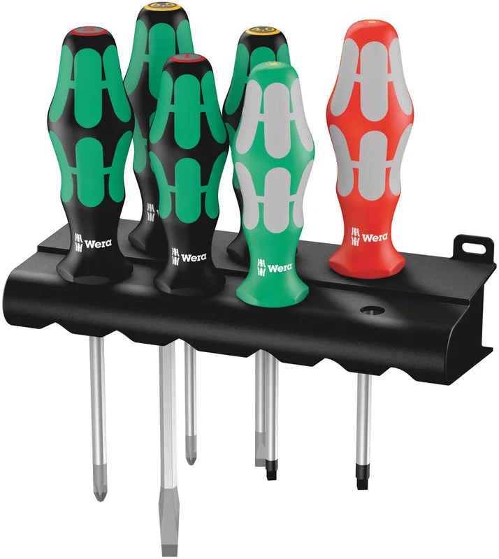 Wera 334/368/6 Screwdriver set and rack, 6 pieces, SKU #5347778001