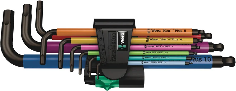Wera 950/9 Hex-Plus Multicolour 1 L-key set, metric, BlackLaser, 9pieces, SKU #5022089001