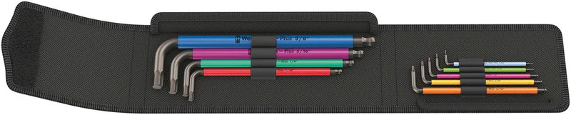 Wera 950/9 Hex-Plus Multicolour Imperial 1 L-key set, Imperial, BlackLaser, 9pieces, SKU #5022639001