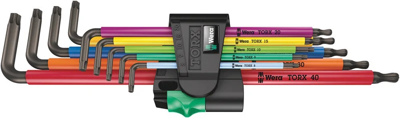 Wera 967/9 TX XL Multicolour 1 Multicolour L-key set for TORX screws, long, 9 pieces, SKU #5024480001
