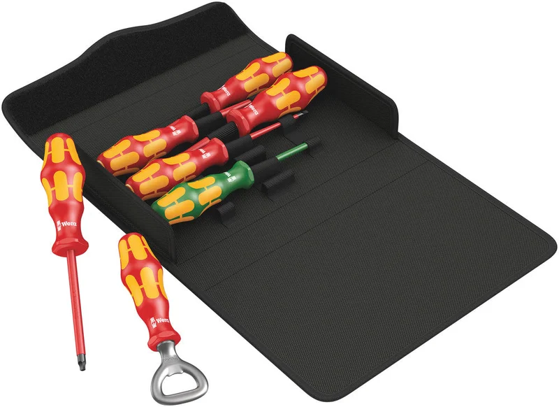 Wera Kraftform 100 iS/7 set 3 screwdriver set Kraftform Plus series 100. Partly with reduced blade diameter, 7pieces, SKU #5136018001