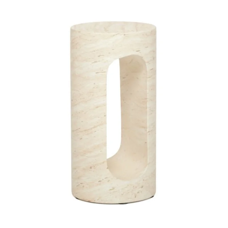 Wesley Drink Table, Cavern Marble, 10"Dia x 20"H