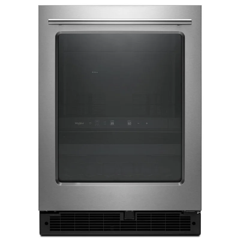 Whirlpool - 23.75 Inch 5.2 cu. ft Mini Fridge Refrigerator in Stainless - WUB35X24HZ Stainless