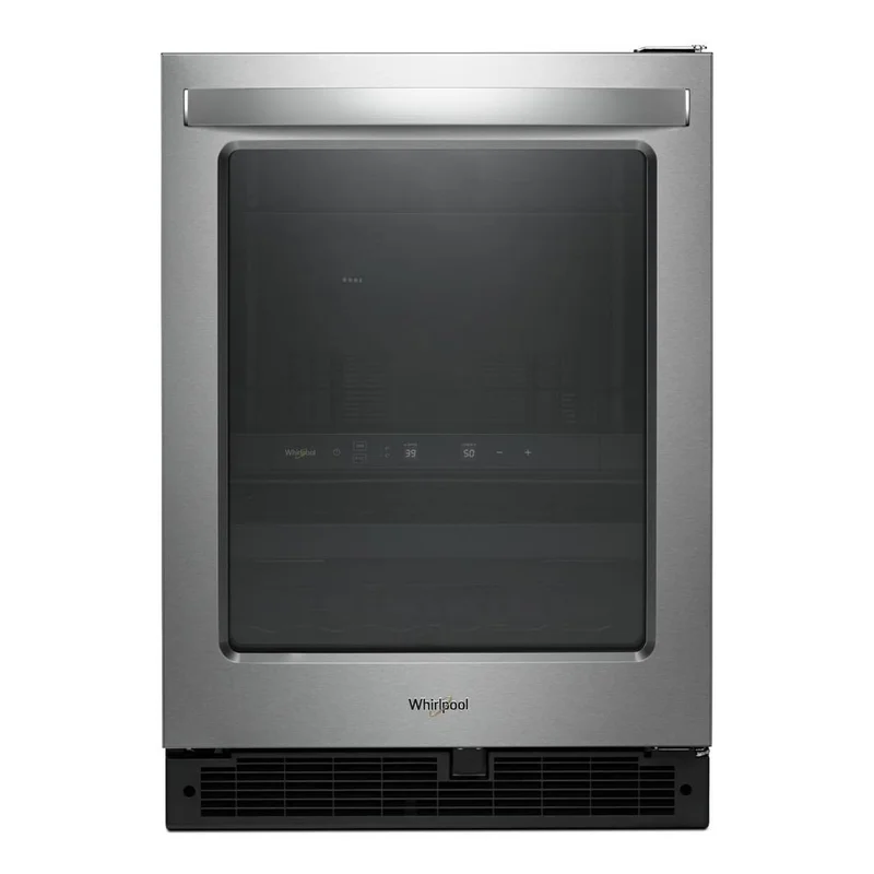 Whirlpool - 23.9 Inch 5.2 cu. ft Beverage Center Refrigerator in Stainless - WUB50X24HZ Stainless