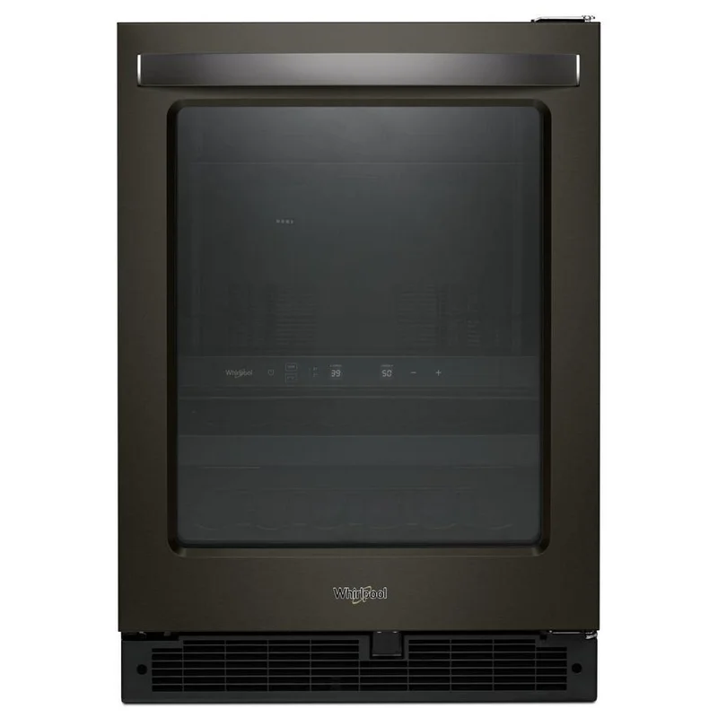 Whirlpool - 23.9 Inch 5.2 cu. ft Mini Fridge Refrigerator in Black Stainless - WUB50X24HV Black Stainless