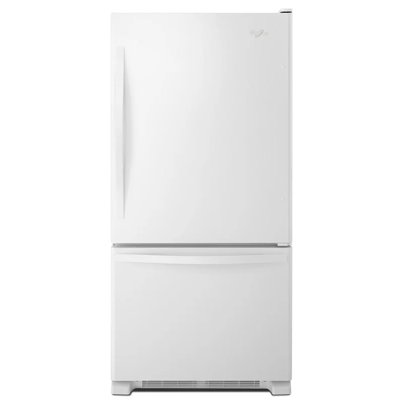 Whirlpool - 29.75 Inch 18.67 cu. ft Bottom Mount Refrigerator in White - WRB329DFBW White