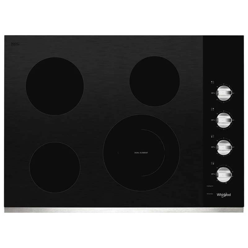 Whirlpool - 30.8 inch wide Electric Cooktop in Stainless - WCE55US0HS Stainless