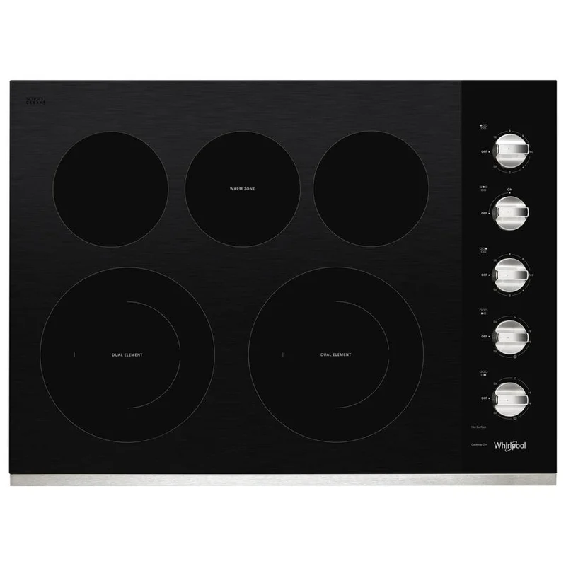 Whirlpool - 30.8 inch wide Electric Cooktop in Stainless - WCE77US0HS Stainless