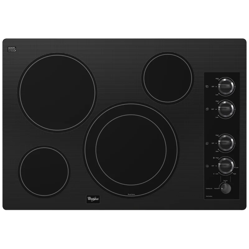 Whirlpool - 30.8125 Inch Electric Cooktop in Black - G7CE3034XB Black