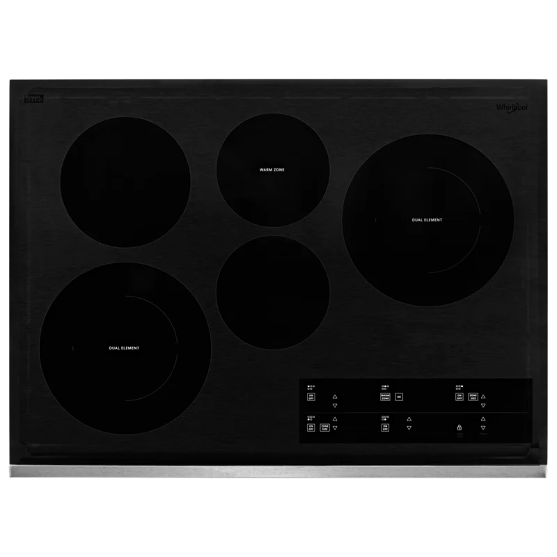 Whirlpool - 30.8125 inch wide Electric Cooktop in Stainless - WCE97US0KS Stainless