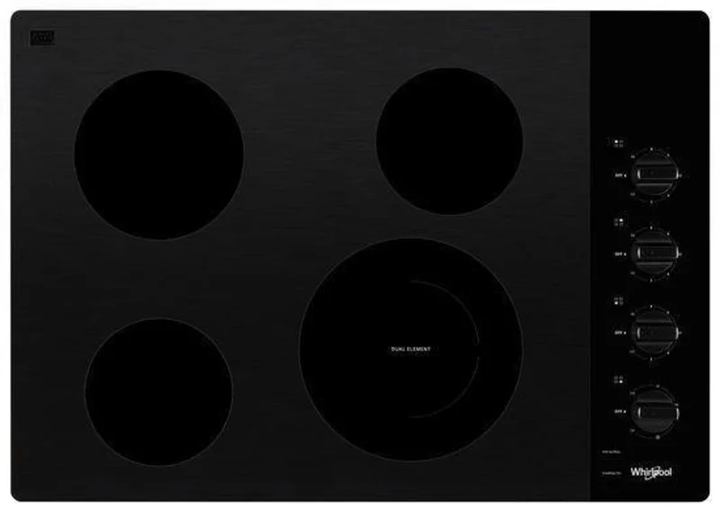 Whirlpool - 30 inch wide Electric Cooktop in Black - WCE55US0HB Black