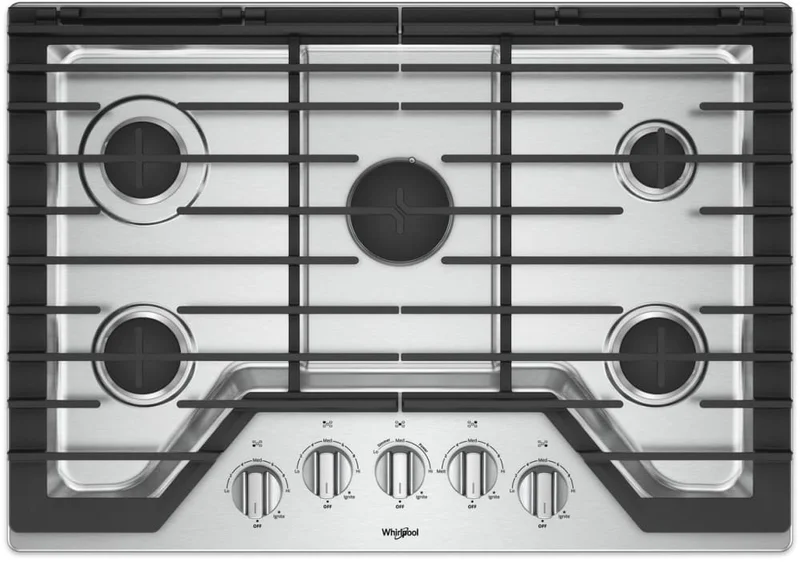 Whirlpool - 30 inch wide Gas Cooktop in Stainless Steel - WCG97US0HS Stainless