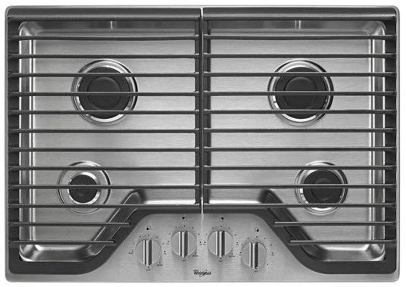 Whirlpool - 30 inch wide Gas Cooktop in Stainless - WCG51US0DS Stainless