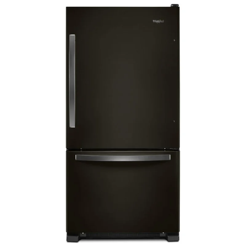 Whirlpool - 32.6 Inch 22.07 cu. ft Bottom Mount Refrigerator in Black Stainless - WRB322DMHV Black Stainless
