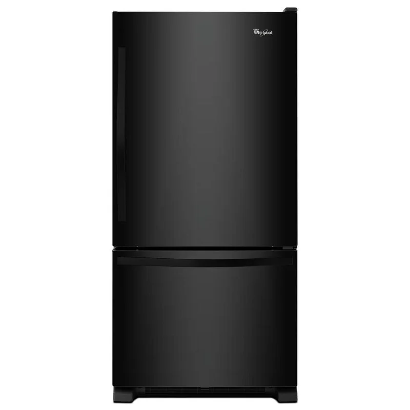 Whirlpool - 32.6 Inch 22.07 cu. ft Bottom Mount Refrigerator in Black - WRB322DMBB Black