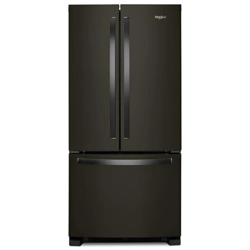Whirlpool - 32.625 Inch 22.1 cu. ft French Door Refrigerator in Black Stainless - WRF532SMHV Black Stainless