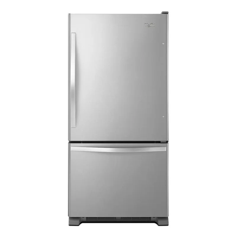 Whirlpool - 32.63 Inch 22.07 cu. ft Bottom Mount Refrigerator in Stainless - WRB322DMBM Stainless