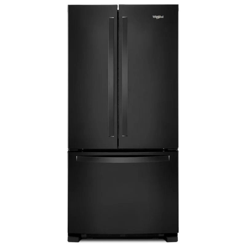 Whirlpool - 32.63 Inch 22.1 cu. ft French Door Refrigerator in Black - WRFF5333PB Black