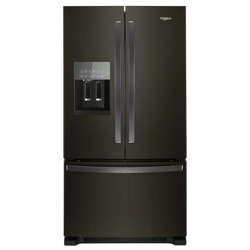 Whirlpool - 35.6 Inch 24.7 cu. ft French Door Refrigerator in Black Stainless - WRF555SDHV Black Stainless