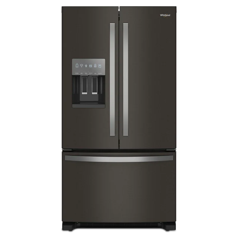 Whirlpool - 35.6 Inch 24.7 cu. ft French Door Refrigerator in FingerPrint Resistant Black Stainless - WRFF3436RV Black Stainless