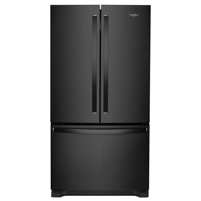 Whirlpool - 35.625 Inch 25.2 cu. ft French Door Refrigerator in Black - WRF535SMHB Black